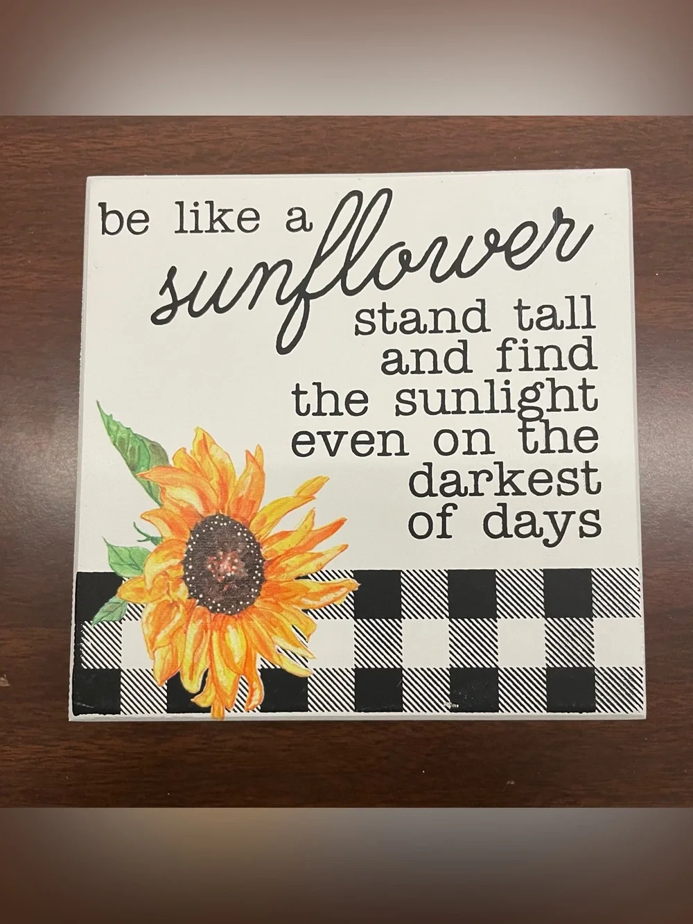 “Be Like a Sunflower” Wooden Box Sign- Inspirational Sunflower Decor